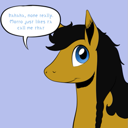 Size: 659x659 | Tagged: safe, artist:darkhestur, derpibooru import, oc, oc:dark, braid, simple background, speech bubble