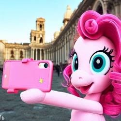 Size: 1024x1024 | Tagged: safe, derpibooru import, machine learning generated, pinkie pie, pony, female, mare, phone, selfie