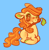 Size: 1280x1301 | Tagged: safe, artist:webkinzworldz, derpibooru import, carrot top, golden harvest, earth pony, pony, blue background, carrot, food, herbivore, simple background, solo