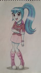 Size: 2322x4128 | Tagged: safe, artist:mrbojorquez7, derpibooru import, sonata dusk, equestria girls, female, open mouth, solo, traditional art