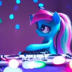 Size: 1024x1024 | Tagged: safe, derpibooru import, machine learning generated, anthro, disc jockey, female, mare, mixer