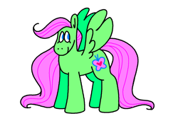 Size: 1316x900 | Tagged: safe, artist:msponies, derpibooru import, fluttershy, pegasus, pony, g4, female, looking sideways, mare, ms paint, redesign, simple background, smiling, solo, spread wings, white background, wings