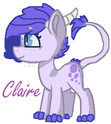 Size: 290x323 | Tagged: safe, artist:zoeytrent113, derpibooru import, oc, oc only, oc:crystal clarity, dracony, hybrid, base used, claws, female, horns, interspecies offspring, kilalaverse, name, offspring, parent:rarity, parent:spike, parents:sparity, simple background, white background