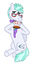 Size: 266x504 | Tagged: safe, artist:iarmista, derpibooru import, feather flatterfly, pegasus, pony, cake, food, glasses, male, necktie, simple background, sitting, solo, stallion, transparent background