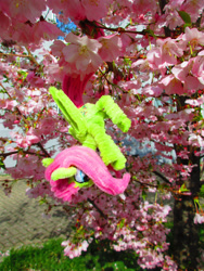 Size: 3864x5152 | Tagged: safe, alternate version, artist:malte279, derpibooru import, part of a series, part of a set, fluttershy, pony, chenille, chenille stems, chenille wire, cherry blossoms, cherry tree, craft, flower, flower blossom, irl, photo, pipe cleaner sculpture, pipe cleaners, tree