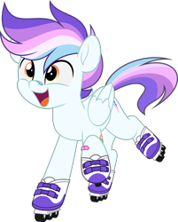 Size: 4029x5000 | Tagged: safe, artist:jhayarr23, derpibooru import, oc, oc only, oc:pony hawk, pegasus, pony, bandage, bandaid, bandaid on nose, roller skates, simple background, skates, skating, solo, transparent background