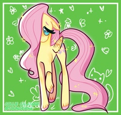 Size: 885x841 | Tagged: safe, alternate version, artist:calamaricollie, artist:colliecalamari, artist:toungerine, derpibooru import, fluttershy, pegasus, pony, blushing, cute, daaaaaaaaaaaw, ears, female, floppy ears, hair over one eye, looking at you, mare, shy, shyabetes, signature, solo, unshorn fetlocks, watermark