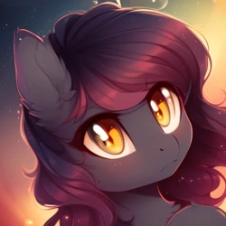 Size: 2048x2048 | Tagged: safe, derpibooru import, editor:be.yovrsxlf_, generator:purplesmart.ai, generator:stable diffusion, machine learning assisted, oc, oc only, earth pony, pony, bust, chest fluff, cute, ear fluff, ears, female, portrait, raised hoof, raised leg, short hair, solo