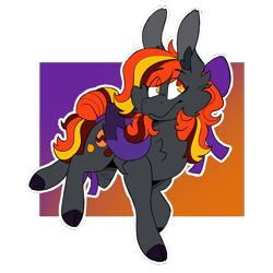 Size: 2000x2000 | Tagged: safe, artist:caprania, derpibooru import, oc, oc:spirit harvest, pegasus, pony, bow, cloven hooves, colored wings, female, hair bow, mare, solo, wings