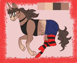 Size: 2048x1677 | Tagged: safe, artist:calzonedraws, derpibooru import, oc, oc only, pony, unicorn, clothes, socks, solo, striped socks