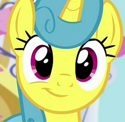 Size: 471x459 | Tagged: safe, derpibooru import, screencap, lemon hearts, pony, unicorn, amending fences, season 5, cropped, cute, female, happy, lemonbetes, looking at you, mare, smiling, solo