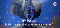 Size: 1274x612 | Tagged: safe, derpibooru import, edit, edited screencap, screencap, nightmare moon, alicorn, pony, princess twilight sparkle (episode), caption, castle of the royal pony sisters, derpibooru, image macro, meta, new lunar republic, text