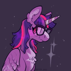 Size: 1000x1000 | Tagged: safe, artist:beyhr, derpibooru import, twilight sparkle, twilight sparkle (alicorn), alicorn, pony, glasses