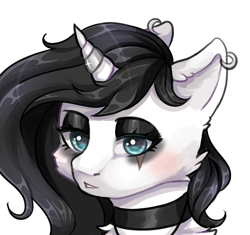 Size: 1700x1600 | Tagged: safe, artist:peachfairylights, derpibooru import, pony, choker, collar, ear piercing, earring, goth, heart, jewelry, piercing