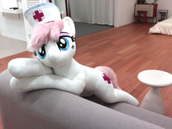 Size: 2664x2000 | Tagged: safe, artist:megatarot, derpibooru import, nurse redheart, earth pony, pony, female, fluffy, irl, photo, plushie