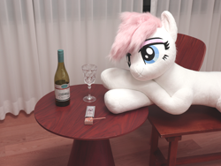 Size: 2664x2000 | Tagged: safe, artist:megatarot, derpibooru import, nurse redheart, earth pony, pony, alcohol, crossed hooves, female, fluffy, irl, matches, photo, plushie, wine