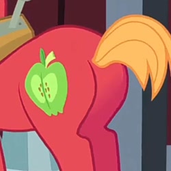 Size: 720x720 | Tagged: safe, derpibooru import, screencap, big macintosh, pony, butt, male, plot