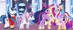 Size: 5915x2460 | Tagged: safe, artist:starlingsentry27, derpibooru import, princess cadance, princess flurry heart, shining armor, twilight sparkle, twilight sparkle (alicorn), alicorn, pony, unicorn, older, older flurry heart, older princess cadance, ultimate twilight