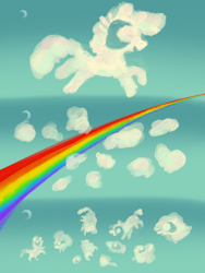 Size: 3000x4000 | Tagged: safe, artist:ja0822ck, derpibooru import, rainbow dash, pony, cloud, moon, ponified, sky, species swap