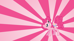 Size: 1920x1080 | Tagged: safe, artist:mlpwallpapermaker, derpibooru import, pinkie pie, earth pony, pony, female, mare, smiling, solo, sunburst background, wallpaper