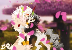 Size: 903x629 | Tagged: safe, artist:chaosaliien, derpibooru import, oc, oc only, draconequus, pony, unicorn, kissing