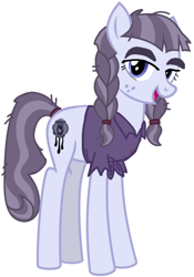 Size: 420x600 | Tagged: safe, derpibooru import, inky rose, earth pony, pony, clothes, eyebrows, female, freckles, looking at you, mare, mccolt family, race swap