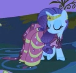 Size: 1604x1539 | Tagged: safe, derpibooru import, screencap, rarity, pony, unicorn, the best night ever, beautiful, canterlot, canterlot castle, clothes, cropped, dress, eyes closed, gala dress, glass slipper (footwear), gown, grand galloping gala, happy, jewelry, needs more jpeg, night, shoes, solo, tiara