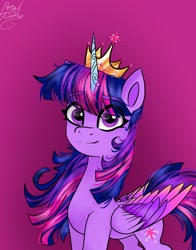 Size: 1074x1368 | Tagged: safe, artist:petaltwinkle, derpibooru import, twilight sparkle, twilight sparkle (alicorn), alicorn, crown, jewelry, regalia, solo