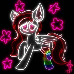 Size: 2048x2048 | Tagged: safe, artist:neonshy02, derpibooru import, oc, pony, clothes, gay pride flag, neon, pride, pride flag, socks