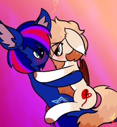 Size: 1880x2048 | Tagged: safe, artist:neonshy02, derpibooru import, oc, pony, cuddling, female, male, shipping, straight