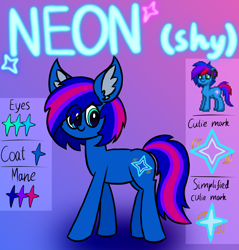 Size: 1900x1984 | Tagged: safe, artist:neonshy02, derpibooru import, oc, oc:neon shy, earth pony, reference sheet, solo