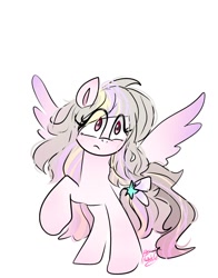 Size: 1074x1368 | Tagged: safe, artist:petaltwinkle, derpibooru import, oc, oc only, oc:petal twinkle, pegasus, pony, simple background, solo