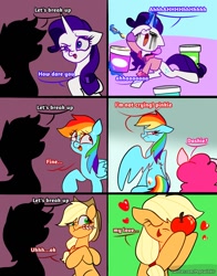 Size: 1074x1368 | Tagged: safe, artist:petaltwinkle, derpibooru import, applejack, pinkie pie, rainbow dash, rarity, earth pony, pegasus, unicorn, comic