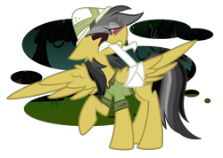 Size: 2808x2000 | Tagged: safe, artist:scridley-arts, derpibooru import, daring do, pegasus, pony, bandage, female, partial background, simple background, solo, transparent background