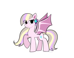 Size: 1368x1074 | Tagged: safe, artist:petaltwinkle, derpibooru import, oc, oc only, oc:petal twinkle, bat pony, pony, simple background, solo, white background