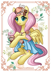 Size: 709x1000 | Tagged: safe, artist:facja, derpibooru import, fluttershy, pegasus, pony, genshin impact, hat, solo