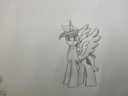 Size: 2048x1536 | Tagged: safe, artist:petaltwinkle, derpibooru import, oc, oc only, alicorn, pony, alicorn oc, horn, solo, traditional art, wings