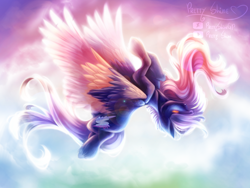 Size: 2828x2121 | Tagged: safe, artist:prettyshinegp, derpibooru import, oc, oc only, pegasus, pony, colored wings, commission, falling, female, mare, pegasus oc, solo, two toned wings, wings, ych result