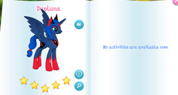 Size: 937x501 | Tagged: safe, derpibooru import, screencap, princess luna, alicorn, pony, alternate universe, gameloft, mirror universe