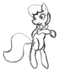 Size: 553x633 | Tagged: safe, artist:phillnana, derpibooru import, octavia melody, earth pony, pony, bipedal, female, mare, sketch, solo