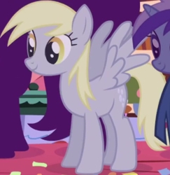 Size: 512x526 | Tagged: safe, derpibooru import, screencap, derpy hooves, pegasus, pony, friendship is magic, background character, background pony, cropped, female, mare, solo focus, spread wings, wings