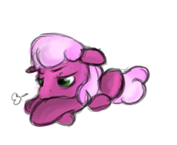 Size: 424x346 | Tagged: safe, artist:phillnana, derpibooru import, cheerilee, earth pony, pony, female, lying down, mare, prone, sketch, solo