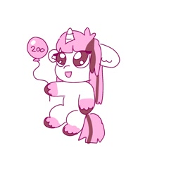 Size: 1500x1500 | Tagged: safe, artist:funnyhat12, derpibooru import, oc, oc only, oc:strawberry smoothie (funnyhat12), pony, unicorn, chibi, simple background, solo, white background