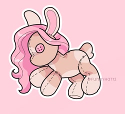 Size: 1405x1280 | Tagged: safe, artist:funnyhat12, derpibooru import, oc, oc only, earth pony, pony, plushie, pony plushie, simple background, solo