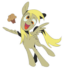 Size: 1048x1074 | Tagged: safe, artist:chunkysoup22, derpibooru import, derpy hooves, pegasus, pony, food, muffin, simple background, solo, white background