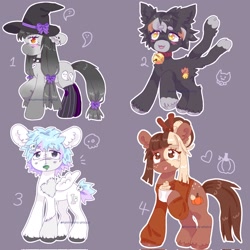 Size: 2048x2048 | Tagged: safe, artist:funnyhat12, derpibooru import, oc, oc only, cat, cat pony, earth pony, original species, pegasus, pony, adoptable, clothes, collar, group, mug, plush pony, plushie, simple background, sweater