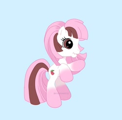 Size: 1771x1734 | Tagged: safe, artist:funnyhat12, derpibooru import, oc, oc only, oc:strawberry smoothie (funnyhat12), pony, unicorn, g3.5, female, simple background, solo