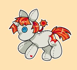 Size: 1405x1280 | Tagged: safe, artist:funnyhat12, derpibooru import, oc, oc only, oc:wow factor, pony, unicorn, adoptable, plushie, pony plushie, simple background, solo