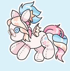 Size: 1255x1280 | Tagged: safe, artist:funnyhat12, derpibooru import, oc, oc only, bat pony, pony, plushie, pony plushie, simple background, solo