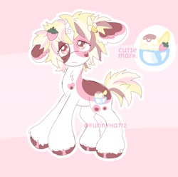 Size: 2024x2005 | Tagged: safe, artist:funnyhat12, derpibooru import, oc, oc only, pony, unicorn, adoptable, gradient background, reference sheet, solo